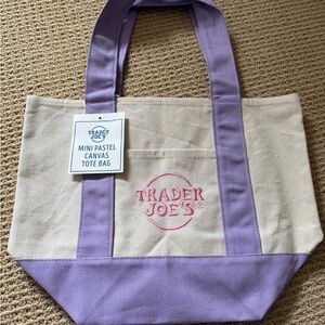 Trader Joe’s Limited Release Purple and Cream Canvas Tote Bag